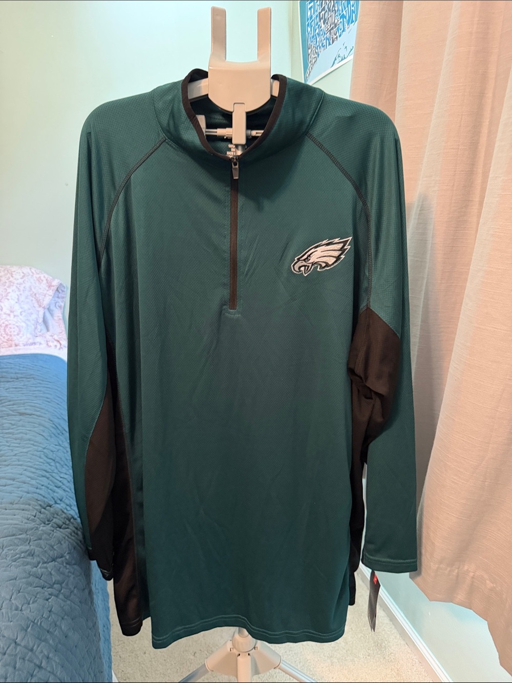 Fanatics Teal and Black Quarter-Zip Pullover